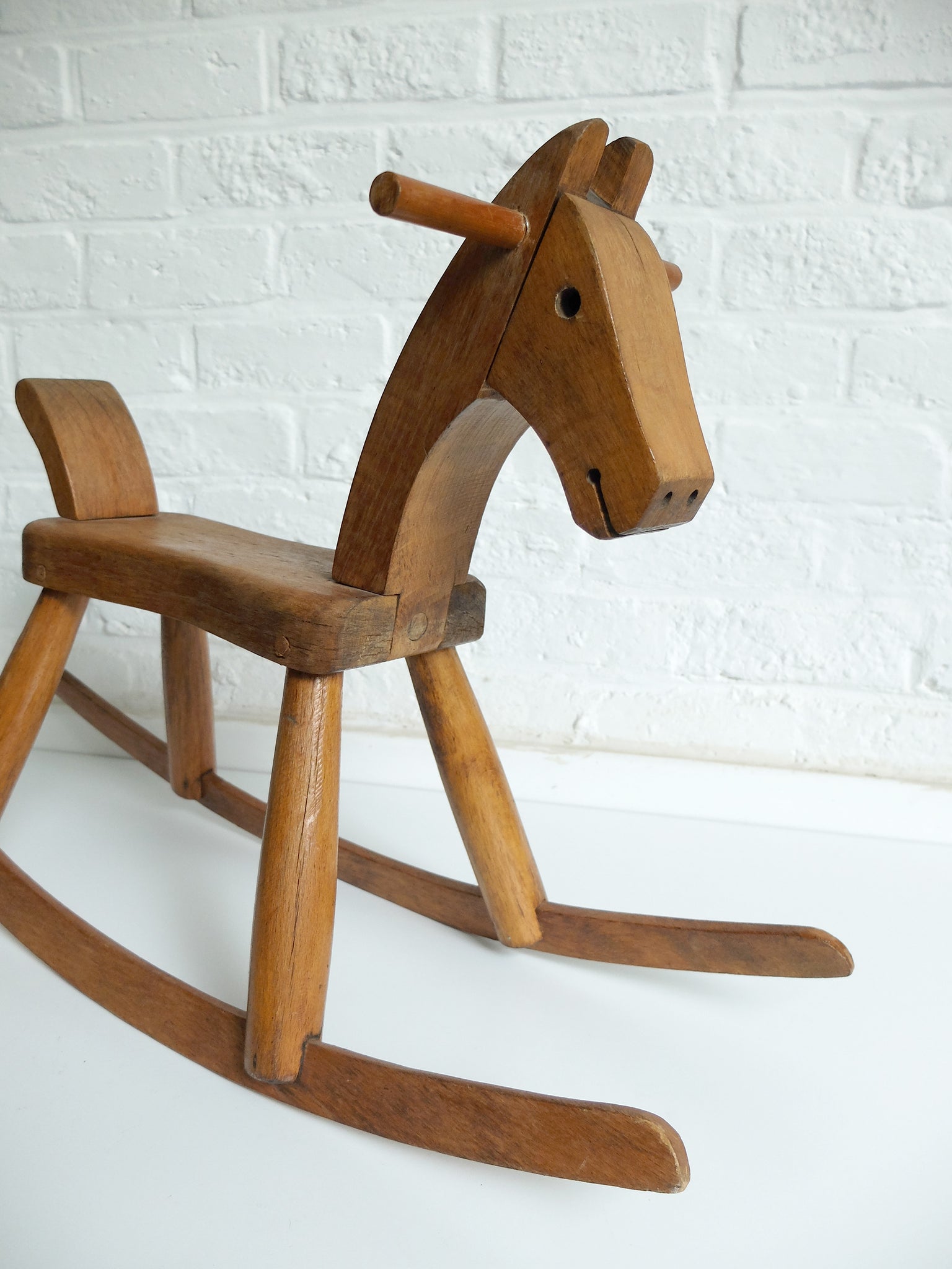 Vintage Wooden Children's Rocking Horse Kay Bojesen, Denmark 1950s
