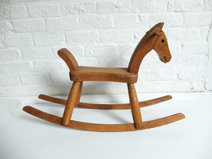 Vintage Wooden Children's Rocking Horse Kay Bojesen, Denmark 1950s