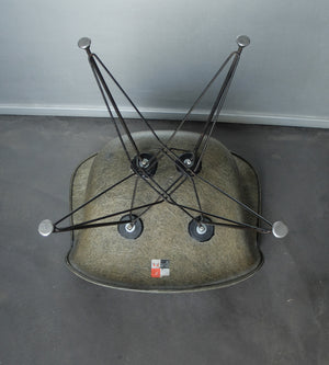 DAR Fiberglass Armchair with Rope-Edge on original Eiffel Base by Charles Eames for Zenith, pre Herman Miller 1950
