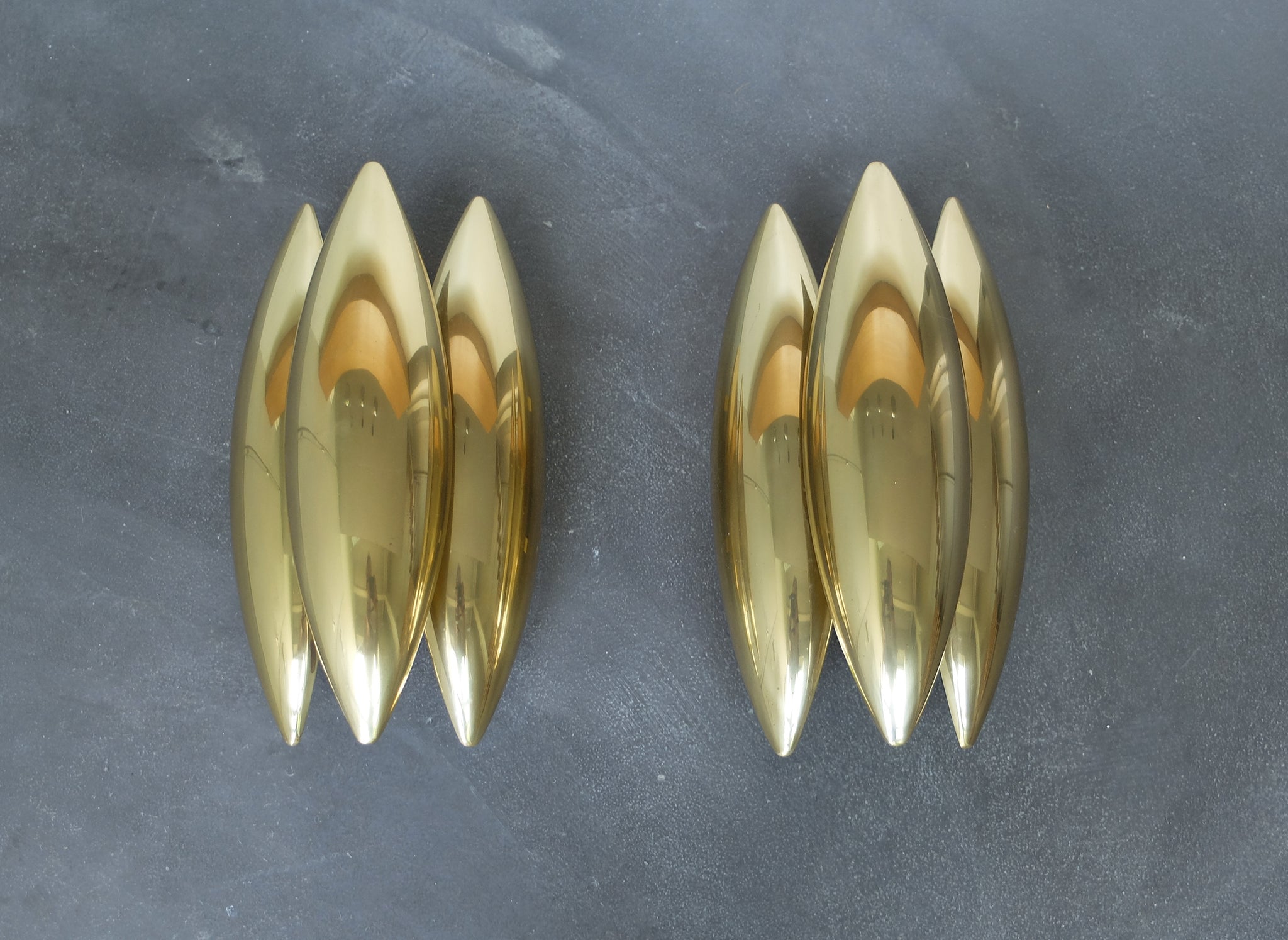 Mid-Century Brass Kastor Wall Lights, Jo Hammerborg for Fog &Morup, Denmark, pair