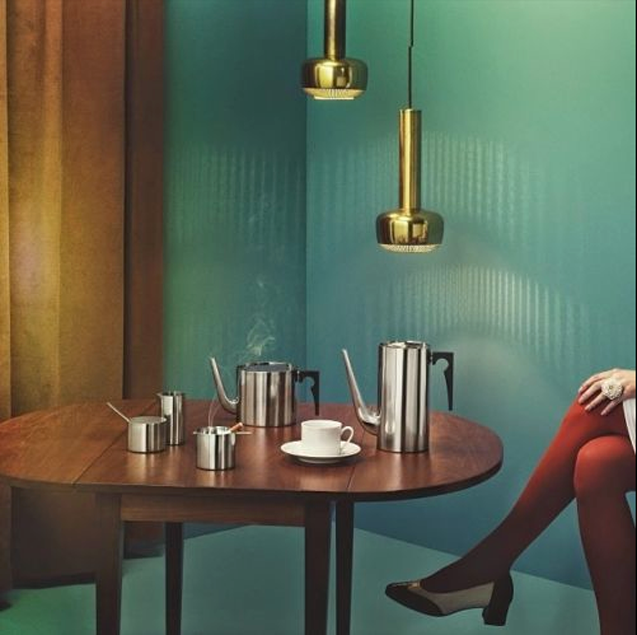 Pair Guldpendel Pendants in Chrome by Vilhelm Lauritzen for Louis Poulsen, 1960s