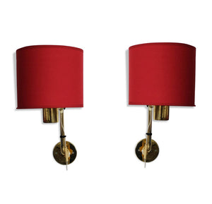 Pair of Scandinavian V-393 Wall-Lights in brass by Hans-Agne Jakobsson, Markaryd, Sweden